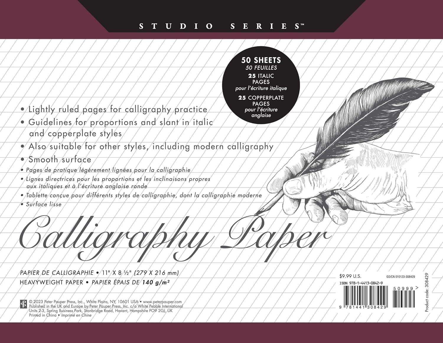 Studio Series Calligraphy Paper Pad: 50 Sheets (Peter Pauper Press)
