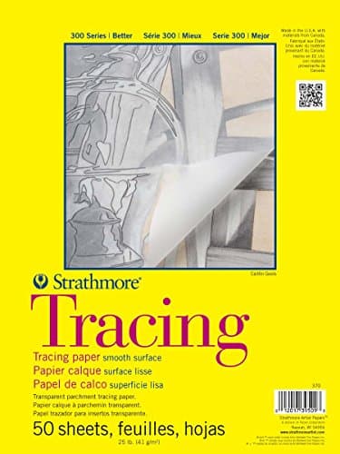 Strathmore 300 Series Tape Bound Tracing Pad, 11 X 14 inches, 25 lb., Transparent, 50 Sheets (370-11)
