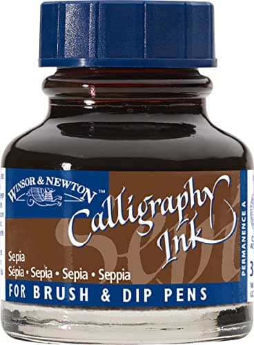 Winsor & Newton Calligraphy Ink, 30ml (1-oz) Bottle, Sepia