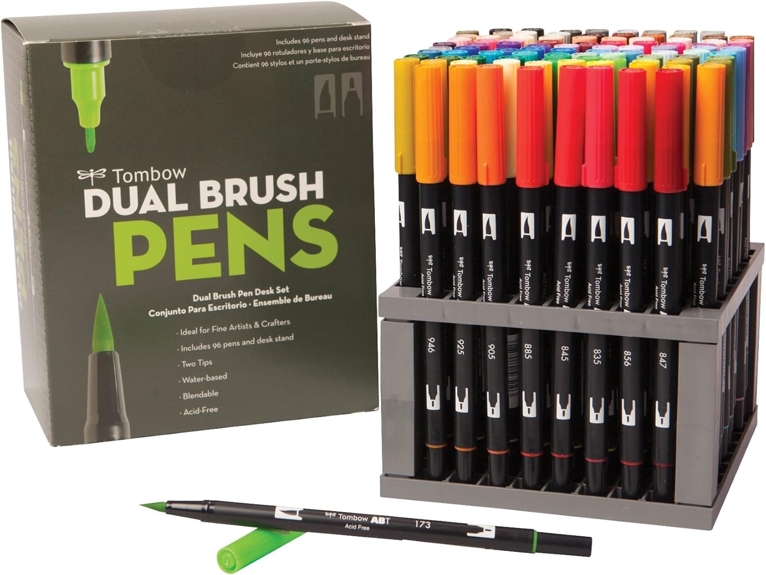 Tombow 56149 Dual Brush Pen Art Markers, 96 Color Set with Desk Stand