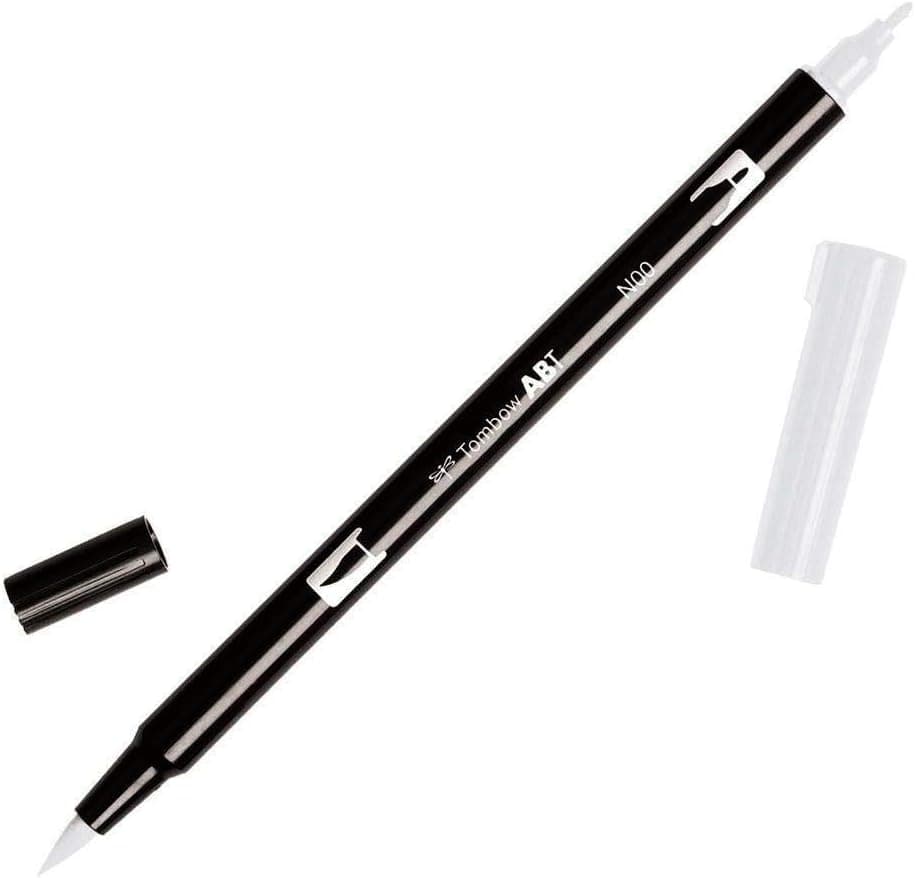 Tombow 56645 Dual Brush Pen, N00 - Colorless Blender, 1-Pack, Blendable Brush and Fine Tip Marker