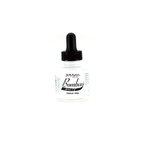 Dr. Ph. Martin's Bombay India Ink (8BY) Ink Bottle, 1.0 oz, White, 1 Bottle