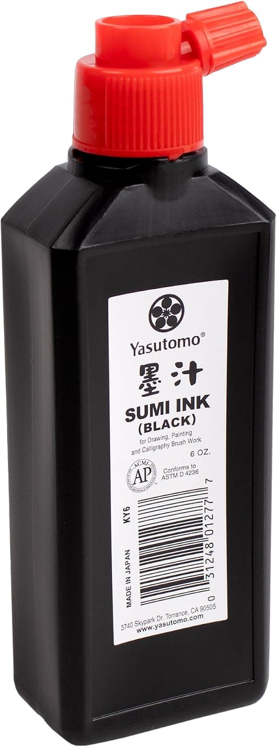 Yasutomo Bokuju Liquid Ink - 6oz Sumi Ink for Calligraphy and Artwork