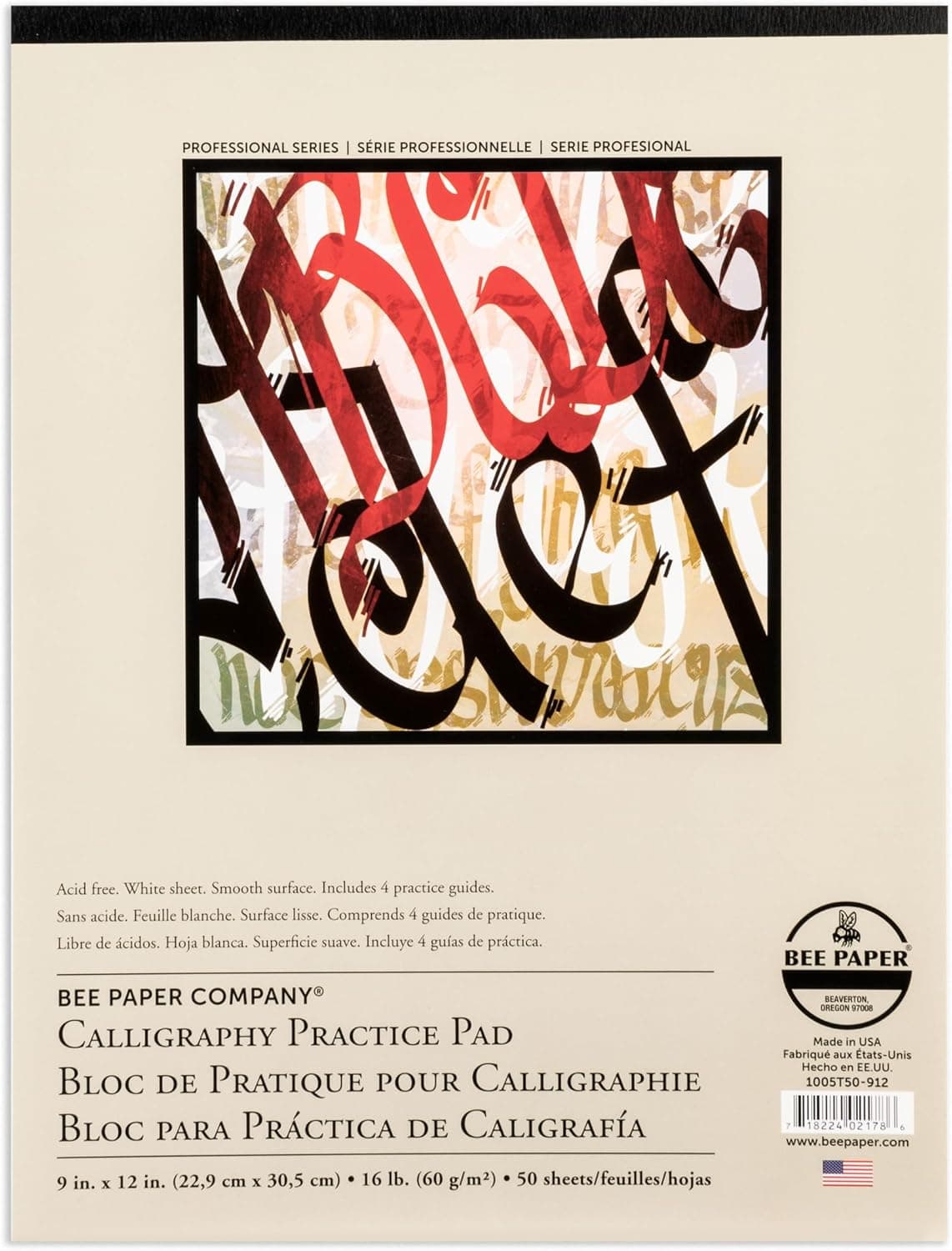 Bee Paper 9" x 12" Calligraphy Practice Paper Pad, 50 Sheets