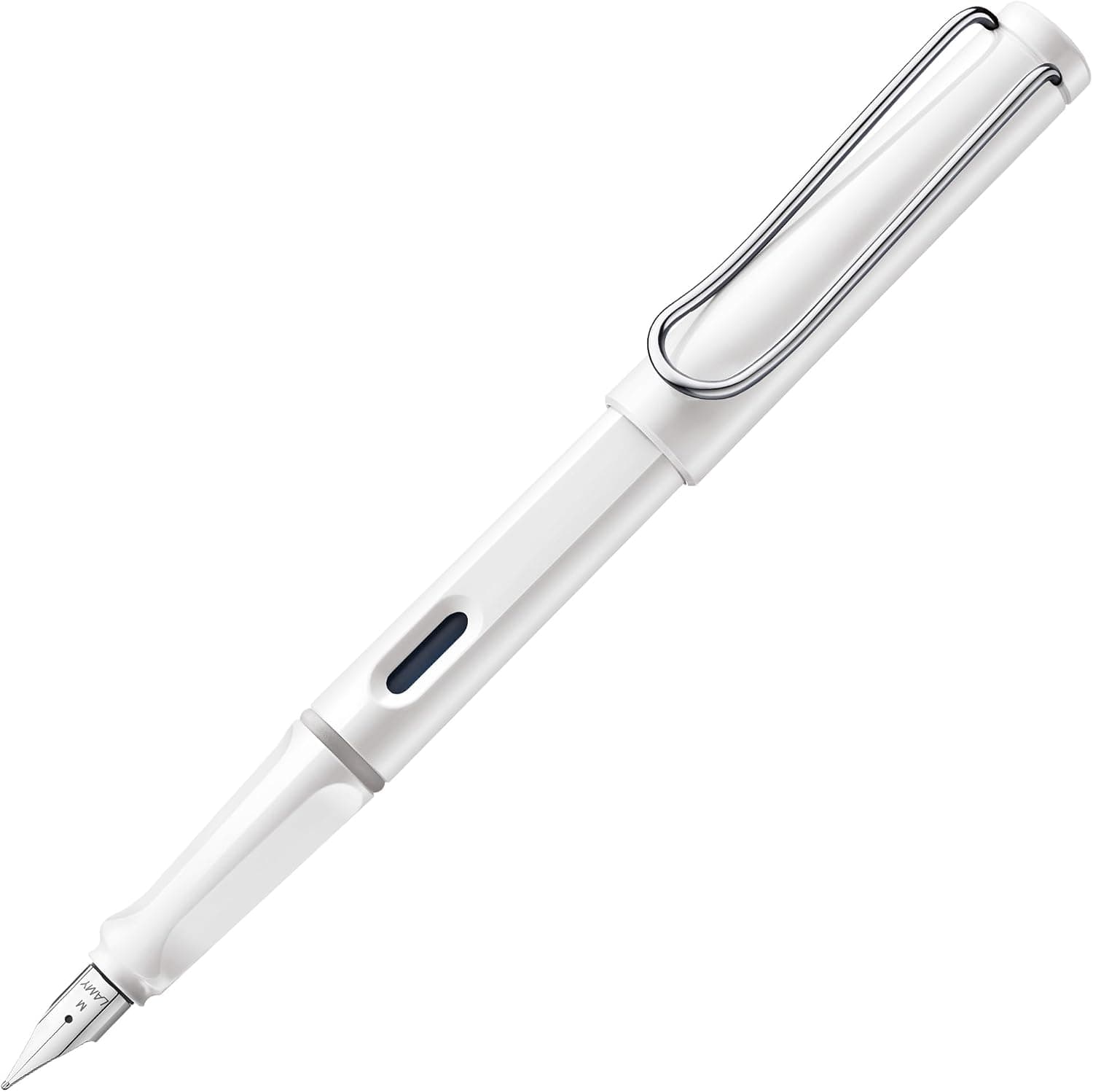 LAMY safari white - Fountain Pen with Ergonomic Grip and Polished Left-Handed Steel Nib (LH) in Size M