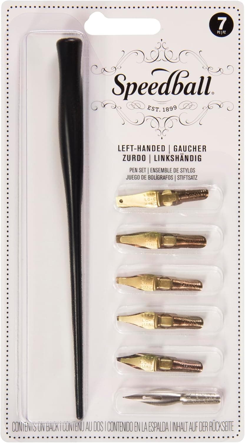 Speedball C-Series Lettering Pen Set, Left-Handed - 1 Penholder with 6 Nibs