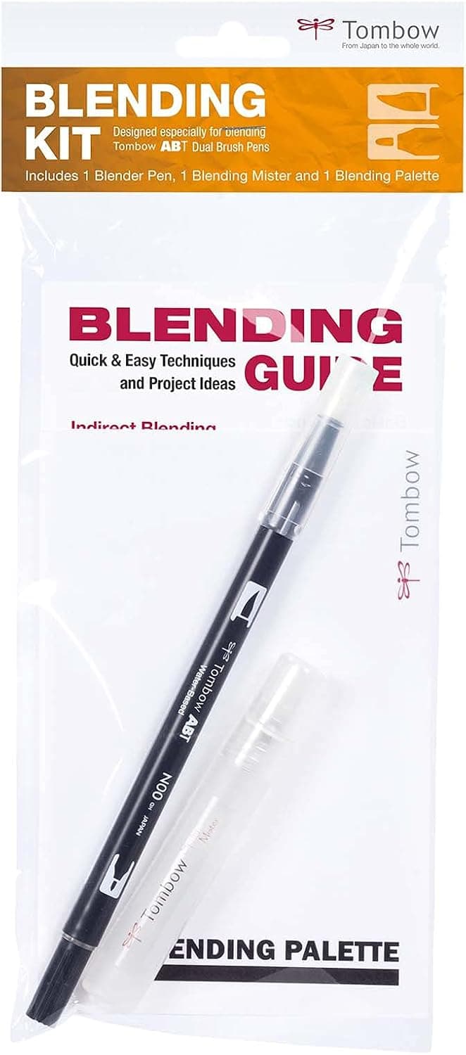 Tombow 56182 Blending Kit - Includes Blending Palette, Colorless Blender, Spray Mister, and Blending Guide, 3 Piece Set