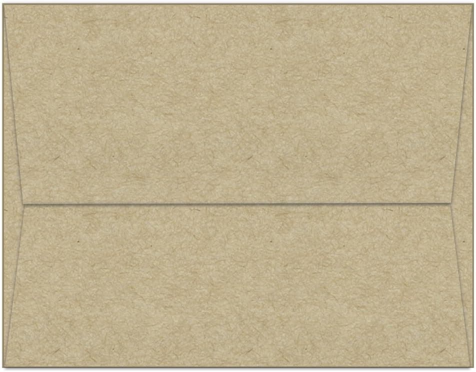 Note Card Cafe A7 7.25 x 5.25 in Blank Brown Kraft Envelopes, 100 Pack, Sealable, Square Flap, for Invitations, Greeting Cards, Weddings