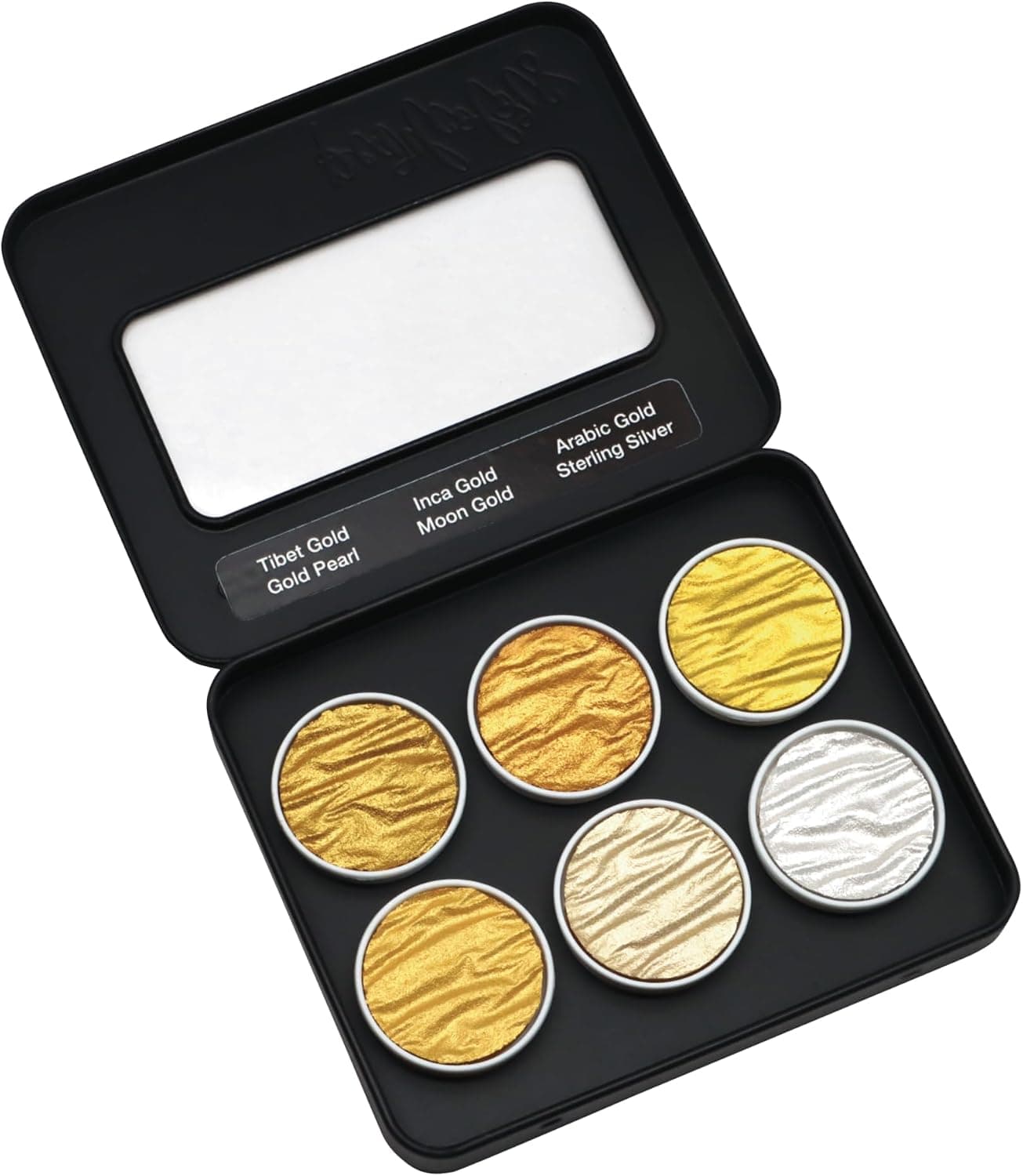 Finetec Coliro C600 Artist Mica Watercolor Pearl and Shimmer-Pearl Paint - Set of 6