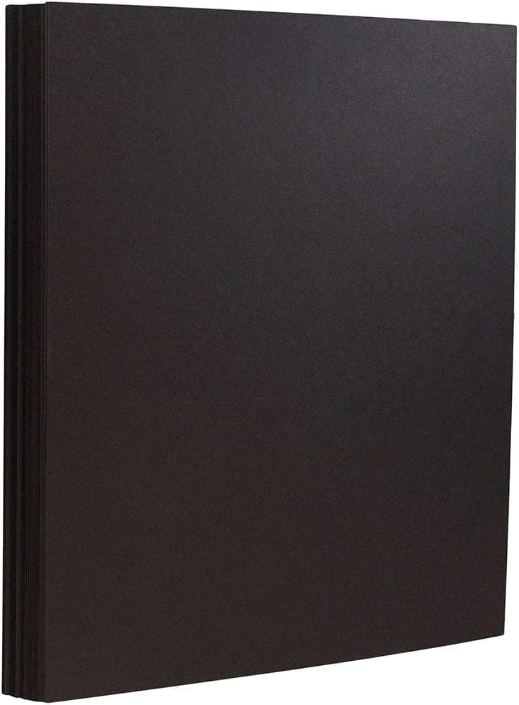 JAM PAPER Matte 65lb Cardstock - 8.5 x 11 Coverstock - 176 gsm - Smooth Black - 250 Sheets/Ream