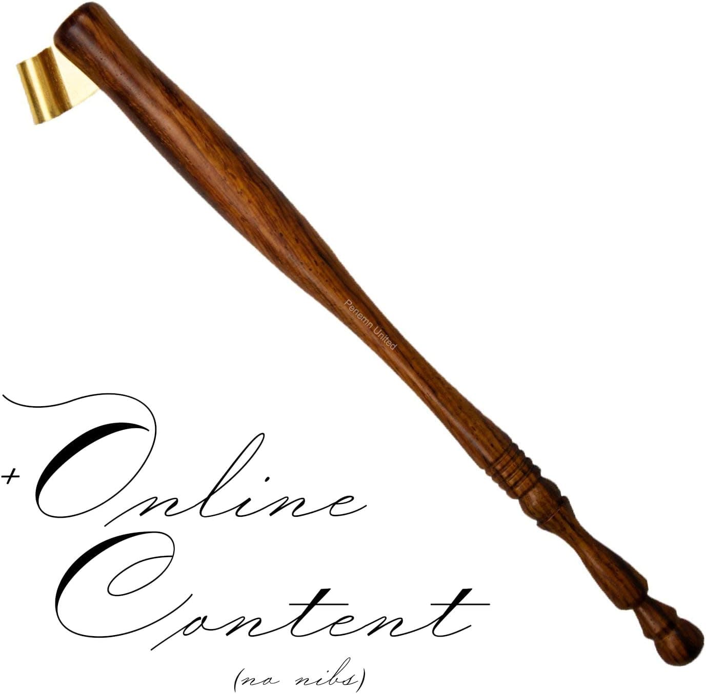 Penmen United Ornamental Calligraphy Oblique Nib Pen Holder with Multi-Fit Brass Flange, Right Handed