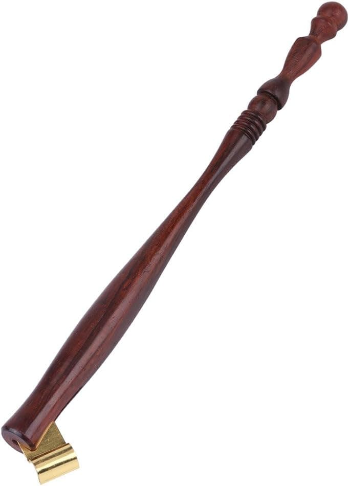 Wooden English Oblique Pointed Pen Nib Holder with Removable Metal Flange