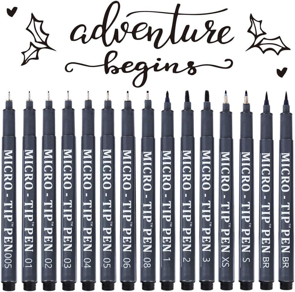 Tebik Calligraphy Pens Set, 22 Pack Hand Lettering Pens Kit with Calligraphy Markers, Tracing Paper and Stencils