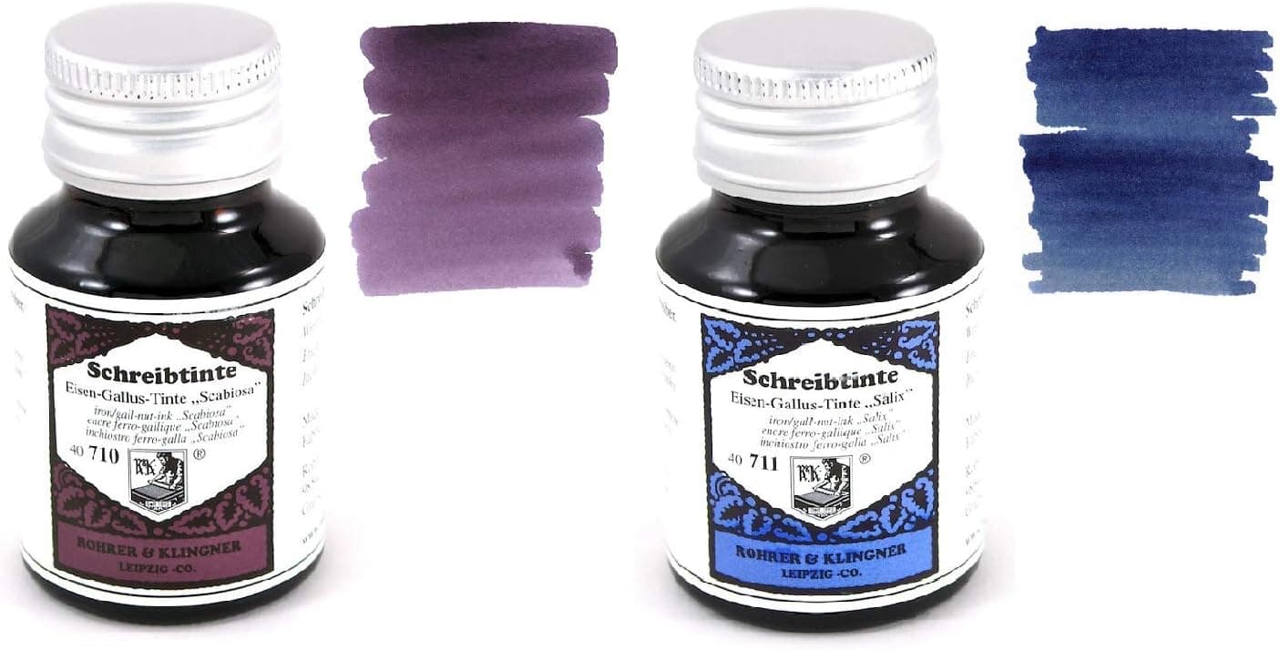 Rohrer & Klingner 50ml Fountain Pen Ink Set - 2 Pack - Scabiosa & Salix