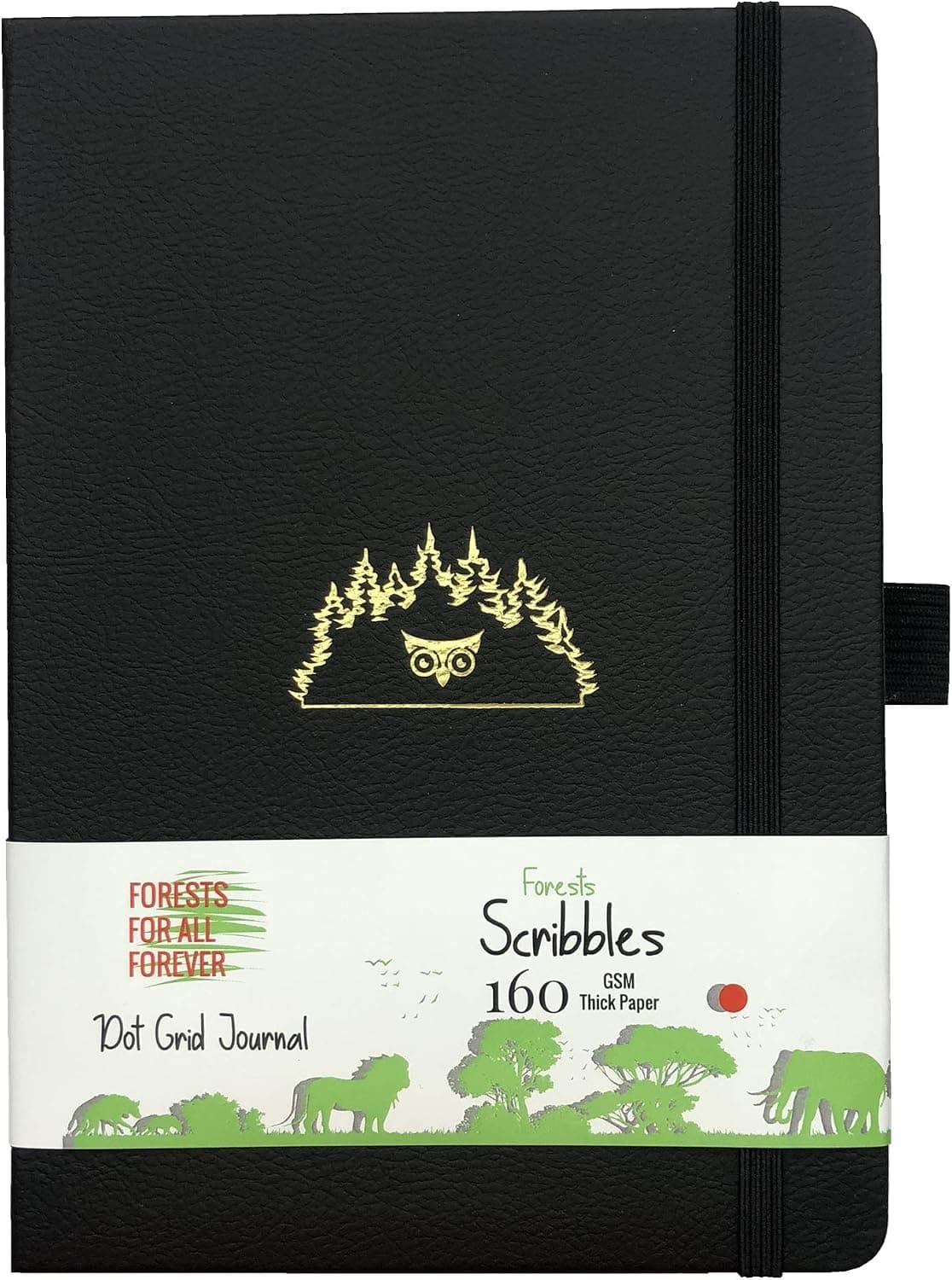 BUKE Notebook Dotted Dot Grid Journal 160 Numbered Pages, 5.7x8.2 Inch, 160 GSM Ultra Thick Bamboo Paper, No Bleed (Black)