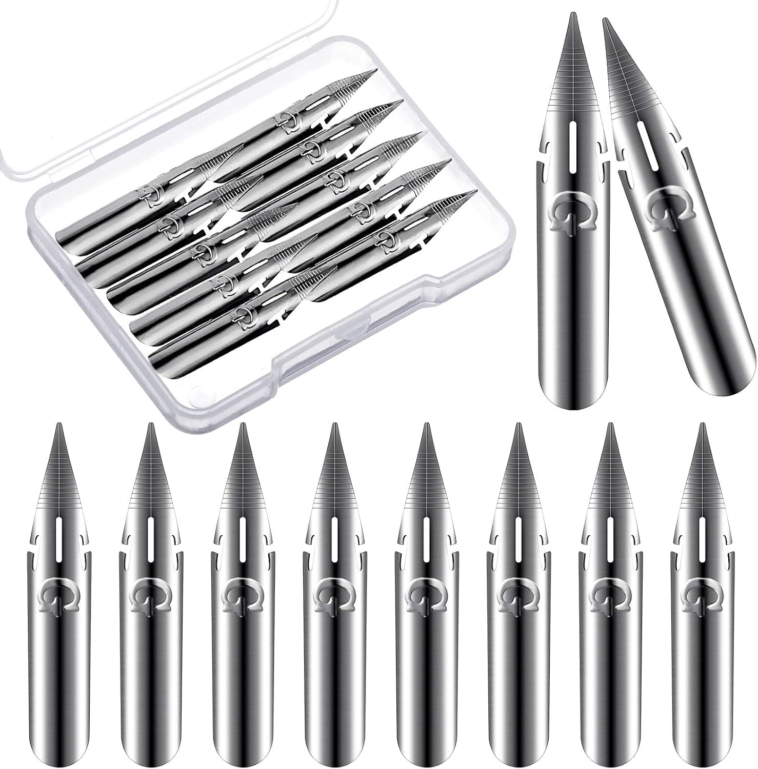 Zonon 10 Pieces Comic Pen Nib Set, G Model Calligraphy Nibs for Fountain Pen Replacements