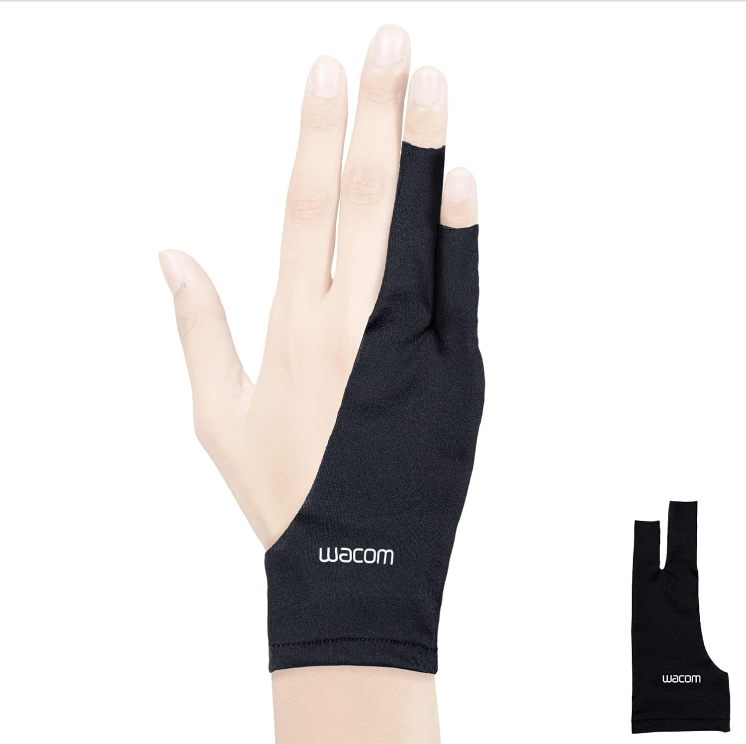 Wacom Drawing Glove, Two-Finger Artist Glove for Drawing Tablet Pen Display, 90% Recycled Material, One Size
