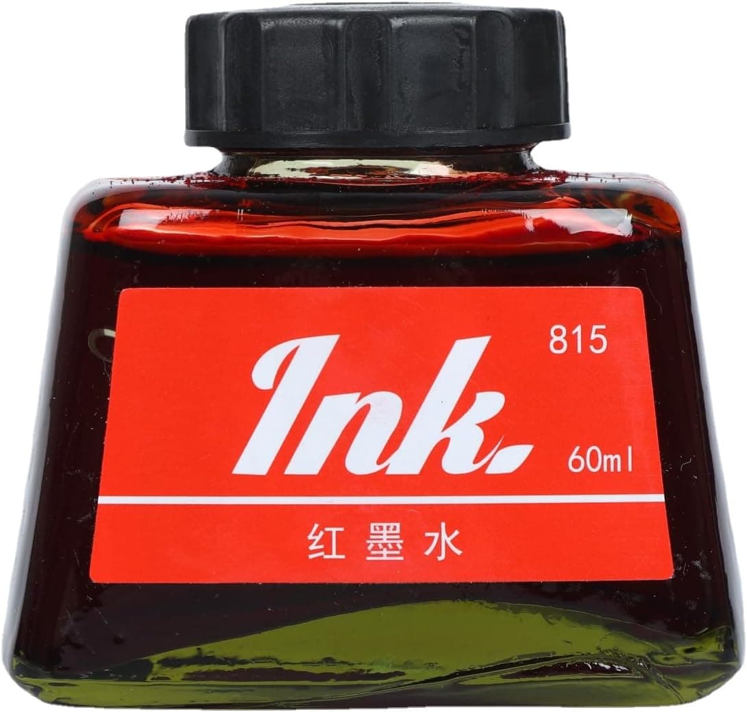 DUNHJOR Bottled Fountain Pen Ink, Calligraphy and Dip Pen, 60ml Bottle (Red)
