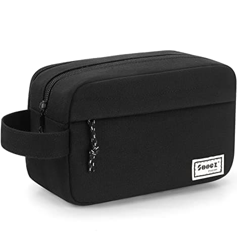 Sooez Big Capacity Pencil Case, Upgraded Canvas Pencil Pouch Large Pencil Bag Organizer, Separate Compartments Easy Grip Handle, Aesthetic Supply for School Teens Adults, Black Pen Case