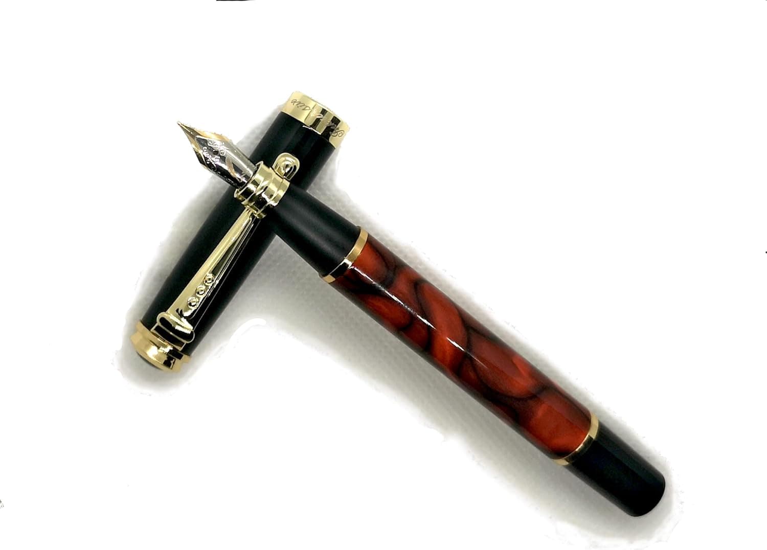 Stub Calligraphy Italic Golden Nib Fountain Pen for Calligraphy, Signatures, Journaling