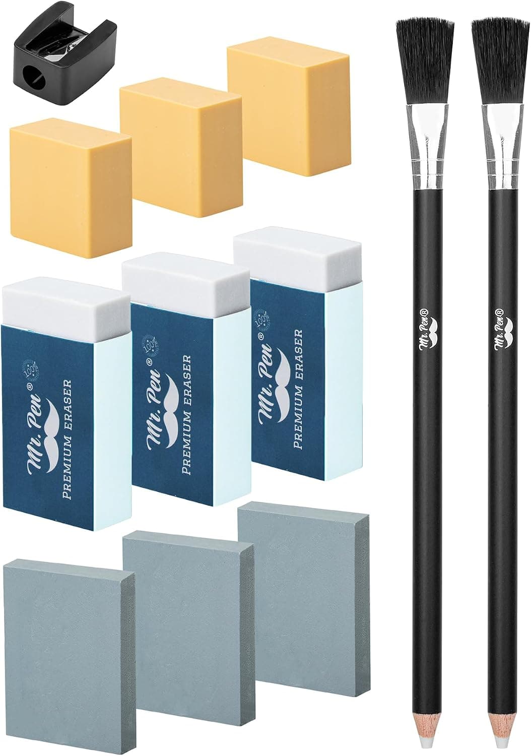 Mr. Pen Art Eraser Set, 12 Pcs, Pencil Eraser, Artist Eraser, Drawing Erasers
