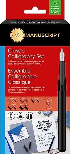 MANUSCRIPT Classic Calligraphy Set, Left Hand, 5 Nib Widths