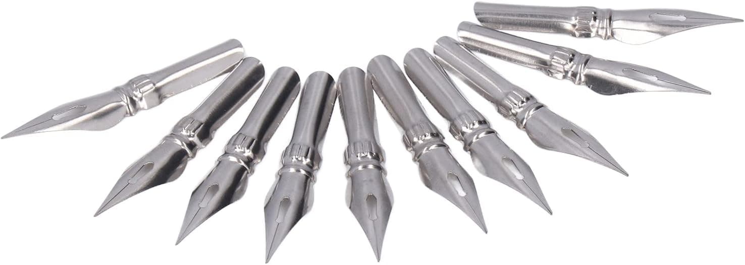 Yosoo Flexible Calligraphy Nib Replacement, Metal Dip Pen Nibs (Hualan Tip, 10 Pieces)