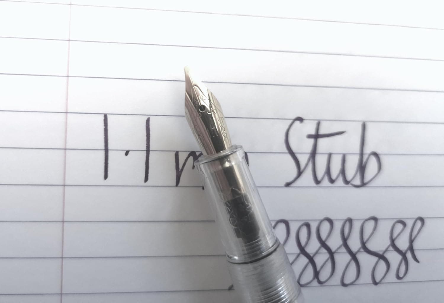 Stylish Fountain Pen with Italic Two-Tone Gilt Nib, 1.1mm Steel Italic/Stub, Blue