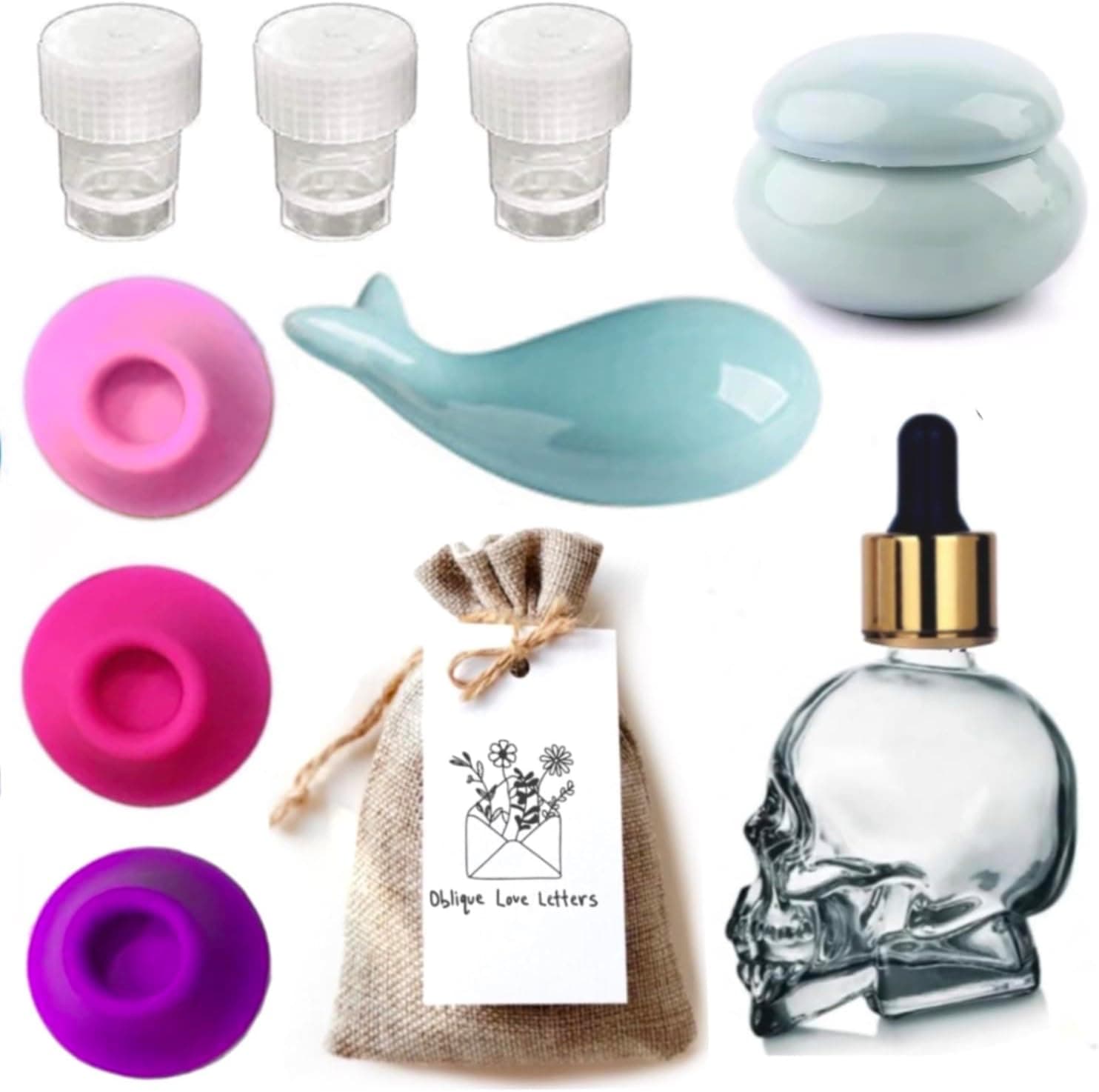 Portable Travel Inkwell Set for Calligraphy - Glass Dropper Bottle, Dinky Dip Ink Holders, Refillable Ink Well for Dip Pens and Fountain Pens