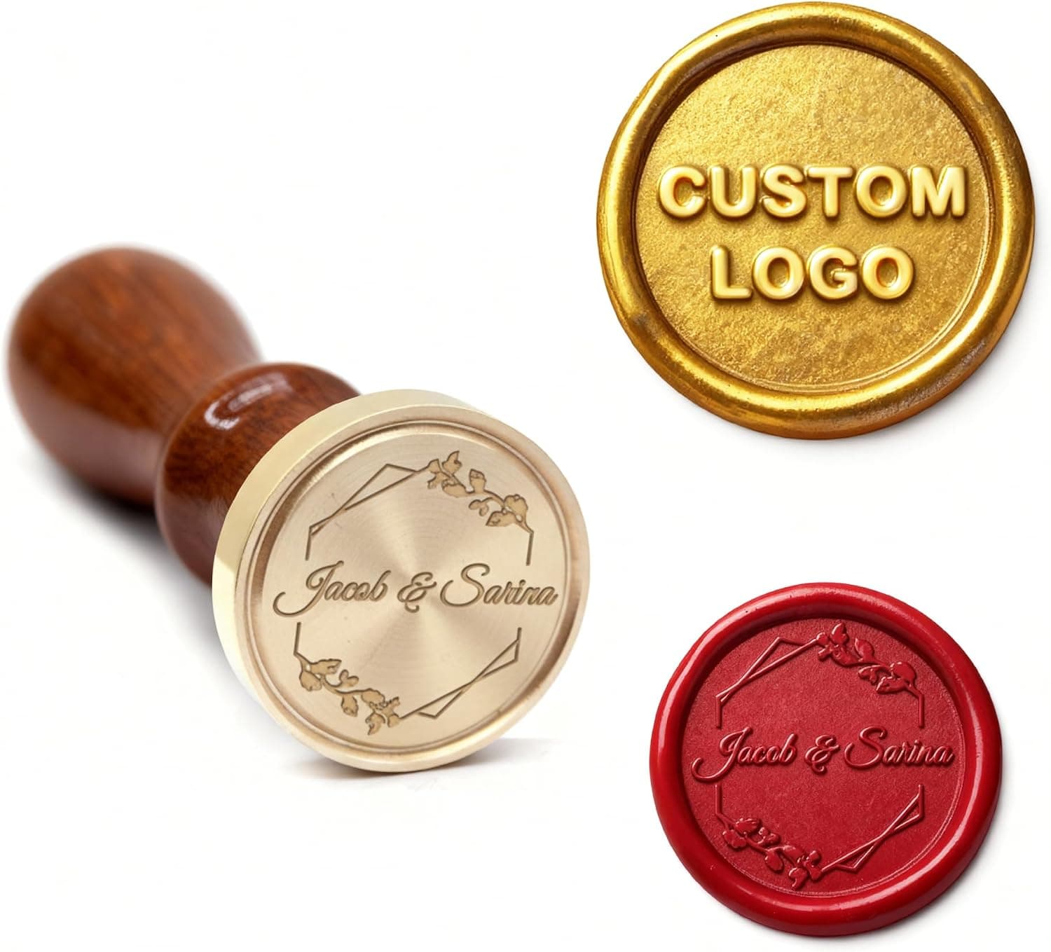 Custom Wax Seal Stamp - Personalized Wax Seal Stamp Kit with Your Own Design, Logo and Monogram