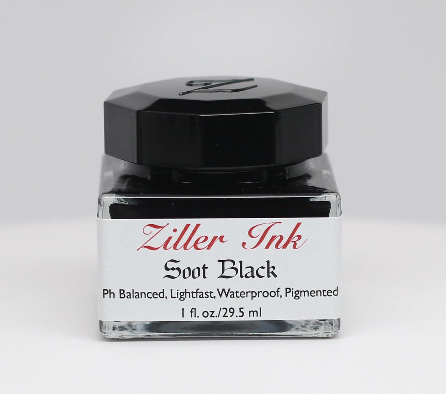 Ziller's Ink Soot Black Calligraphy Ink, 1oz (28ml) Jar