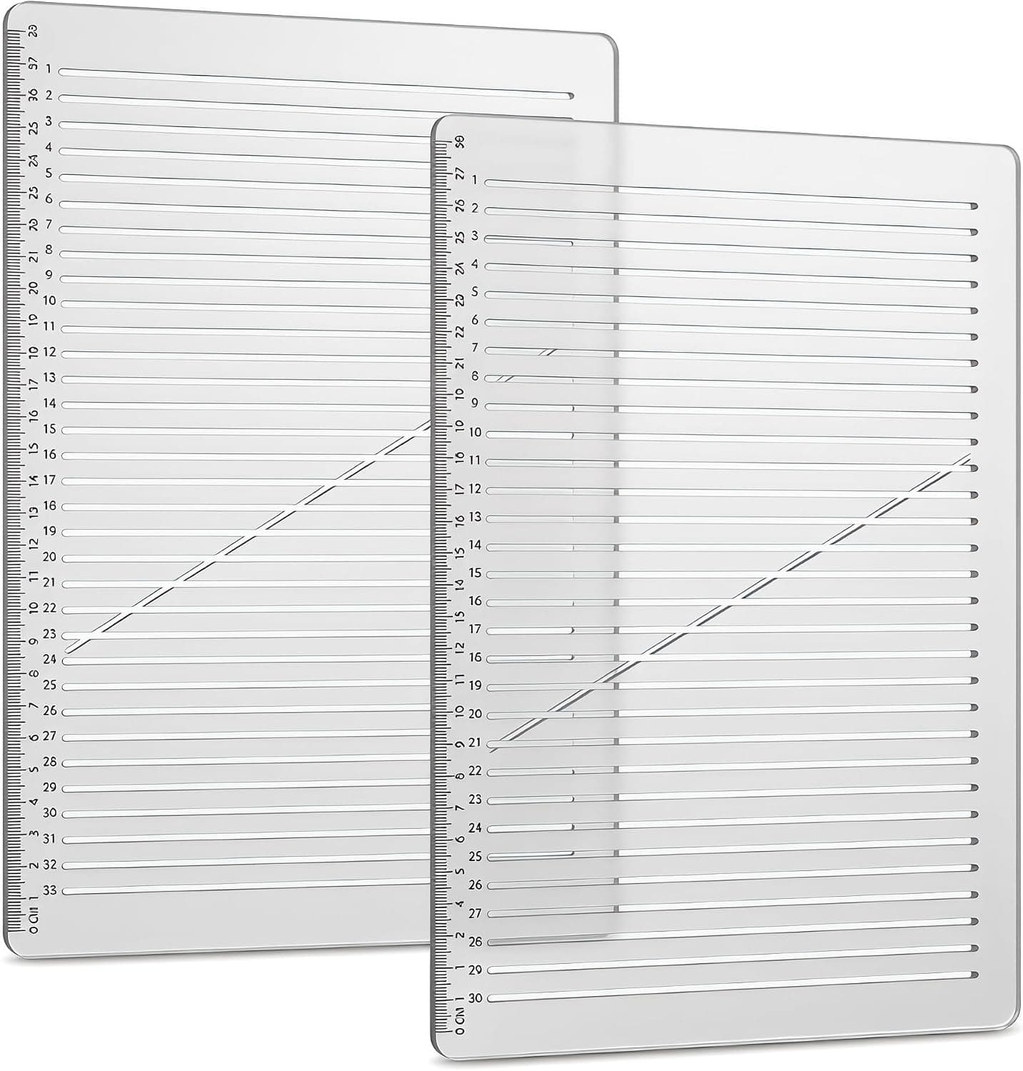 2 Pack Straight Line Writing Template, 11 Inch Calligraphy Guide Ruler with 0.35 Inch Spacing