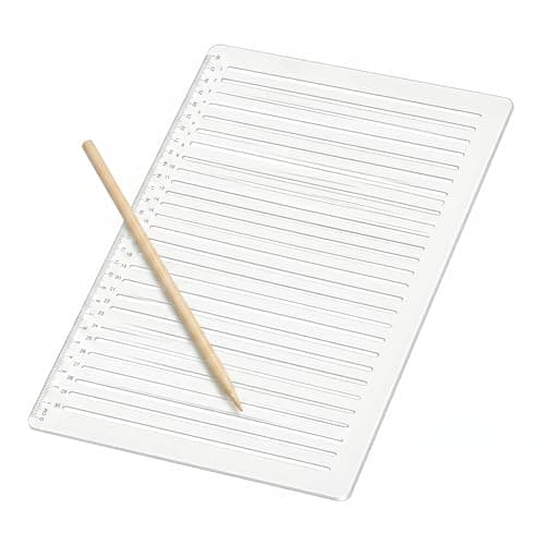 Straight Line Writing Template with Wooden Stylus, 0.35 Inch Spacing Plastic Lettering Guide, Calligraphy Drawing Stencil, Paper Writing Aid for Journals Cards Envelopes